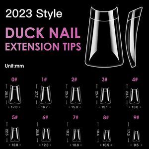 Duck Nail Tips, Melous 120 PCS Soft Gel Tips Pre Buff Full Cover Nail Tips Half